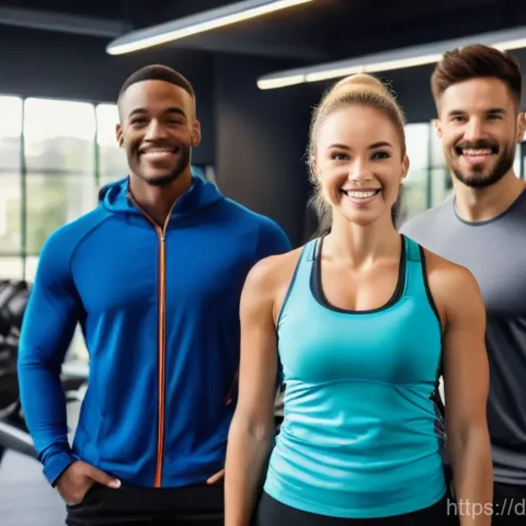 퍼스널트레이너 전문 강사로의 전환 방법 - A professional, friendly female personal trainer (20s-30s) in stylish but modest athletic wear, smil...