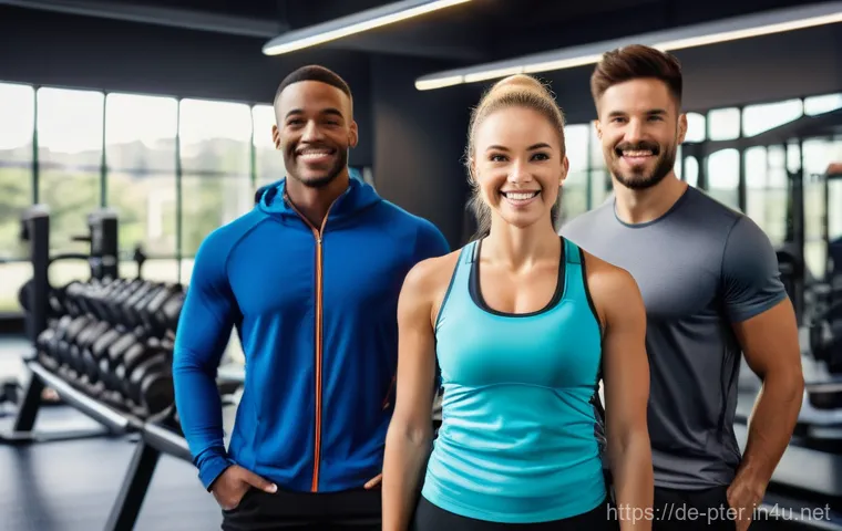 퍼스널트레이너 전문 강사로의 전환 방법 - A professional, friendly female personal trainer (20s-30s) in stylish but modest athletic wear, smil...