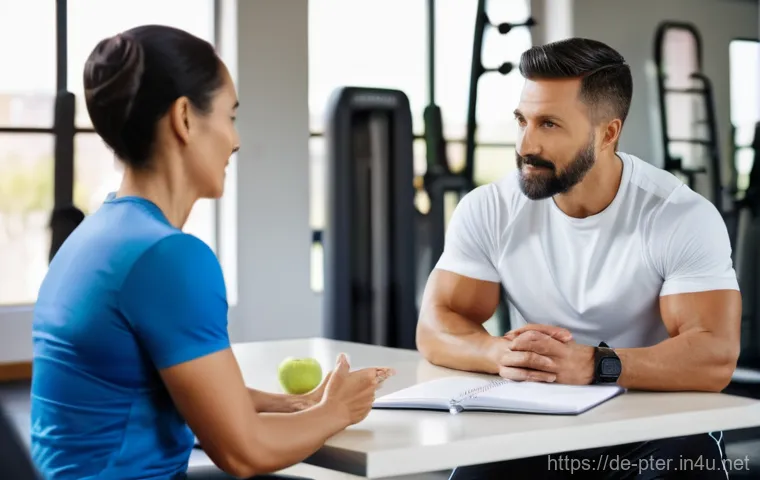 퍼스널트레이너 전문 강사로의 전환 방법 - A professional, friendly female personal trainer (20s-30s) in stylish but modest athletic wear, smil...