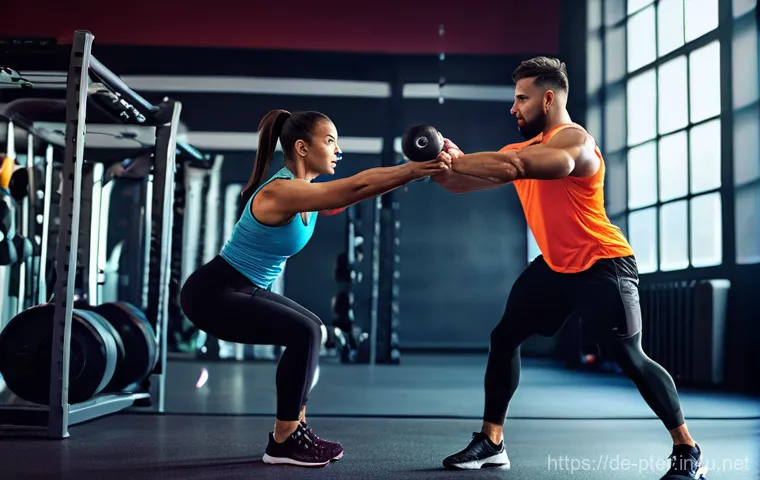 퍼스널트레이너 자격증 취득 비용 - **Prompt:** A young female personal trainer student, aged early 20s, with a determined expression, i...