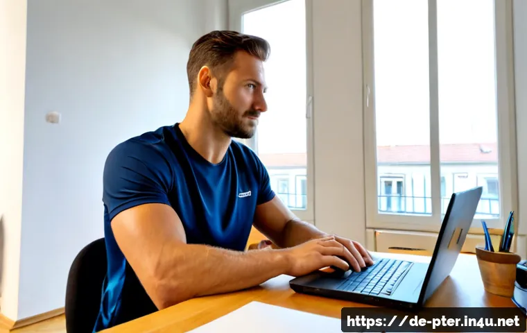 퍼스널트레이너로서의 지속적인 학습 방법 - Photorealistic German personal trainer continuing professional education at a clean home office desk...